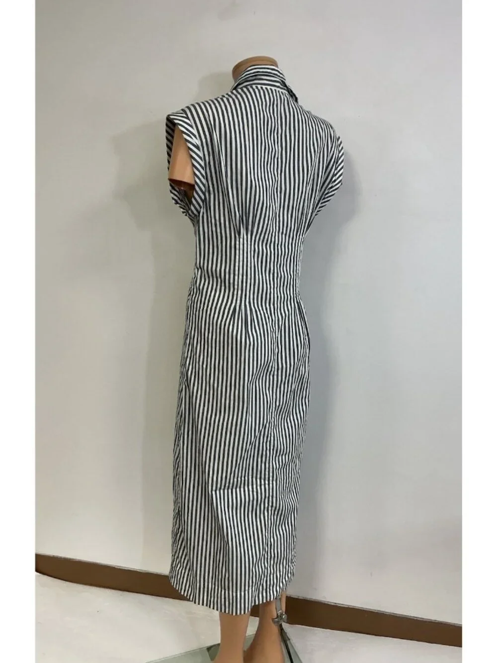 Abercrombie & Fitch Smocked Maxi Dress Nautical Button Front Womens Small